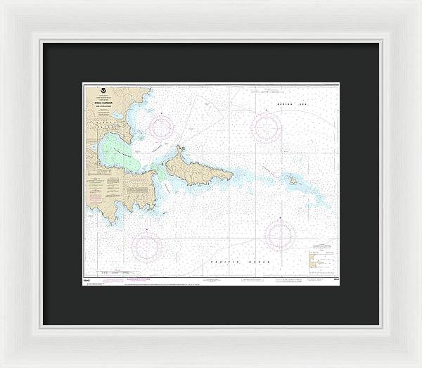 Nautical Chart-16442 Kiska Harbor-approaches - Framed Print