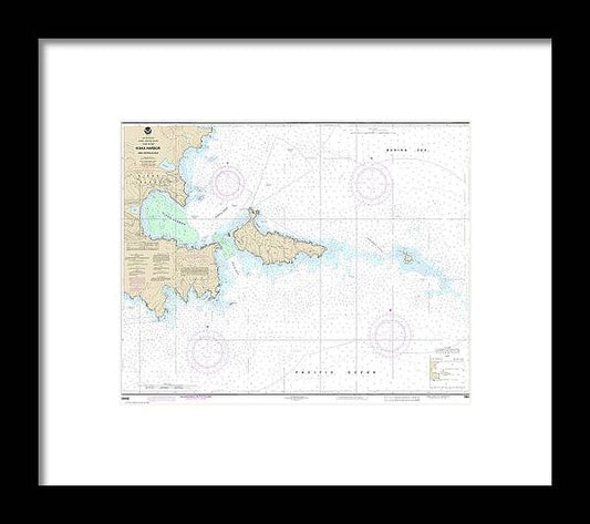 A beuatiful Framed Print of the Nautical Chart-16442 Kiska Harbor-Approaches by SeaKoast