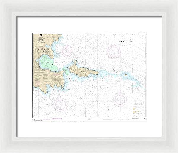 Nautical Chart-16442 Kiska Harbor-approaches - Framed Print