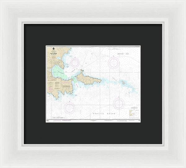 Nautical Chart-16442 Kiska Harbor-approaches - Framed Print