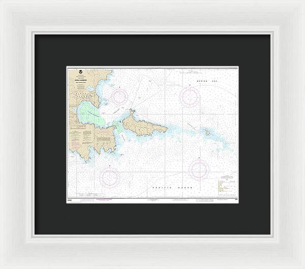 Nautical Chart-16442 Kiska Harbor-approaches - Framed Print