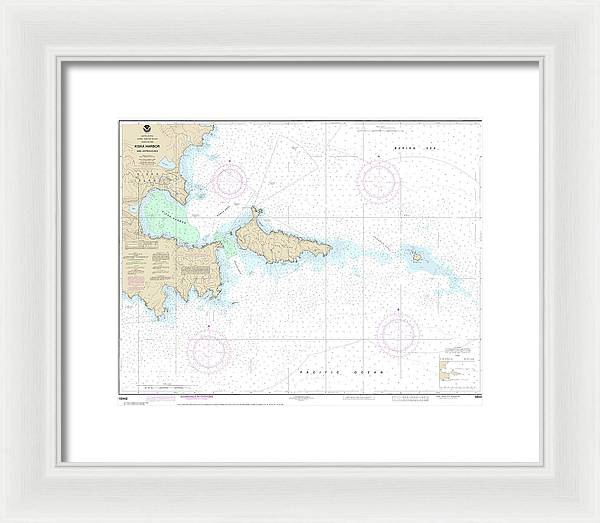 Nautical Chart-16442 Kiska Harbor-approaches - Framed Print