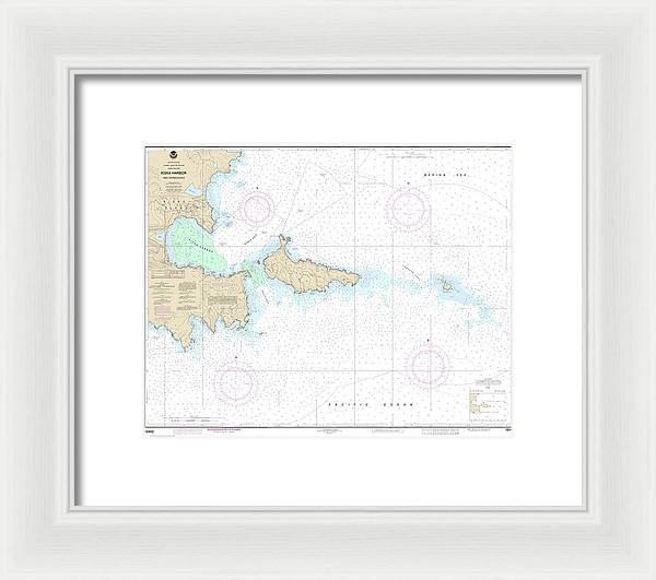 Nautical Chart-16442 Kiska Harbor-approaches - Framed Print