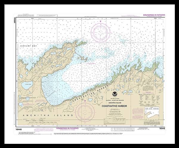 Nautical Chart-16446 Constantine Harbor, Amchitka Island - Framed Print