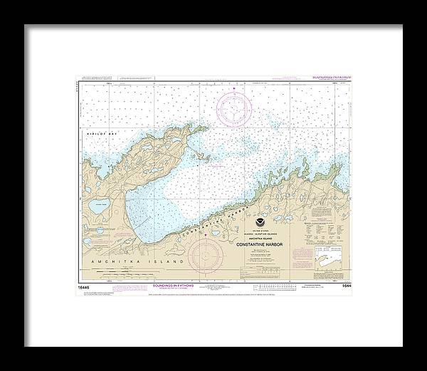 Nautical Chart-16446 Constantine Harbor, Amchitka Island - Framed Print