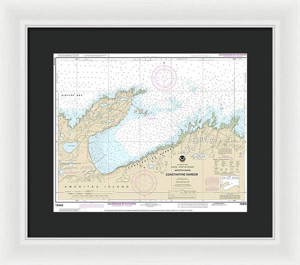 Nautical Chart-16446 Constantine Harbor, Amchitka Island - Framed Print