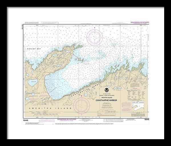 Nautical Chart-16446 Constantine Harbor, Amchitka Island - Framed Print