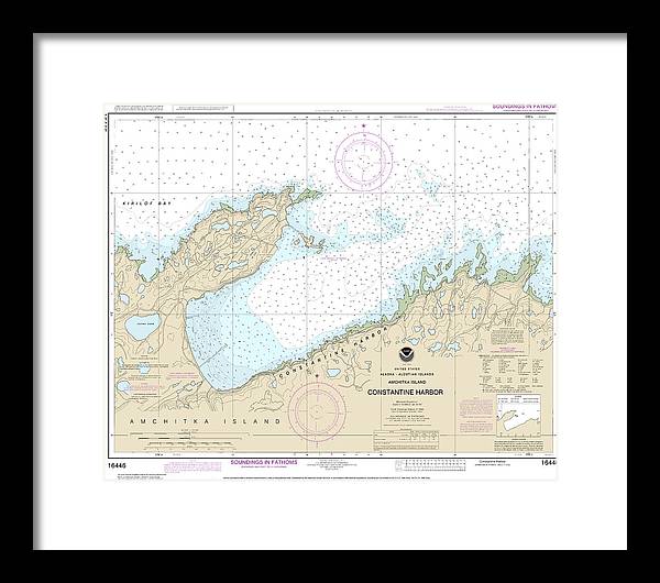 Nautical Chart-16446 Constantine Harbor, Amchitka Island - Framed Print