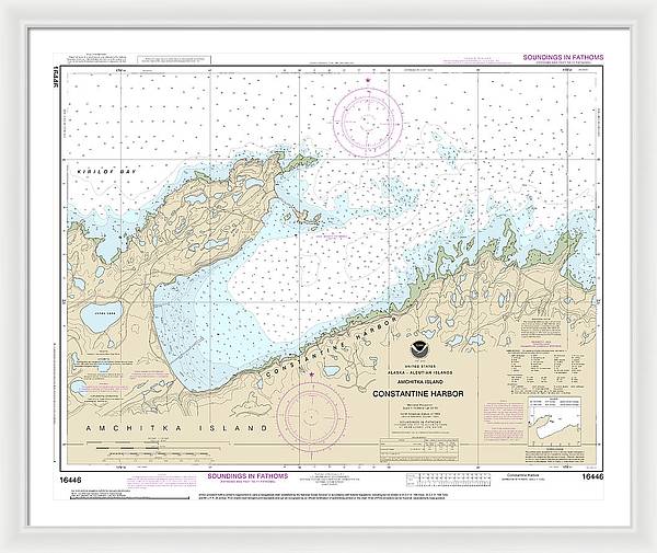 Nautical Chart-16446 Constantine Harbor, Amchitka Island - Framed Print