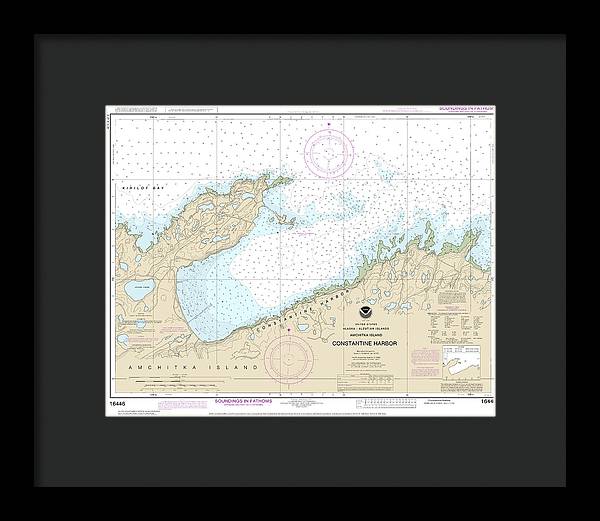 Nautical Chart-16446 Constantine Harbor, Amchitka Island - Framed Print