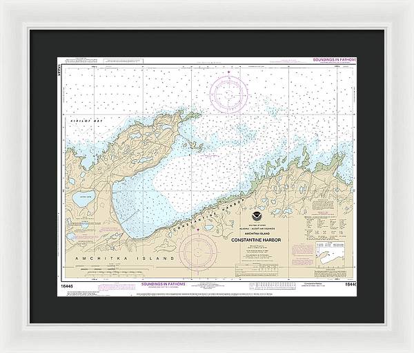 Nautical Chart-16446 Constantine Harbor, Amchitka Island - Framed Print