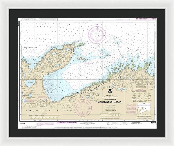 Nautical Chart-16446 Constantine Harbor, Amchitka Island - Framed Print