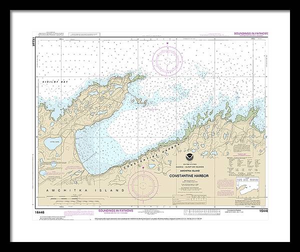 Nautical Chart-16446 Constantine Harbor, Amchitka Island - Framed Print