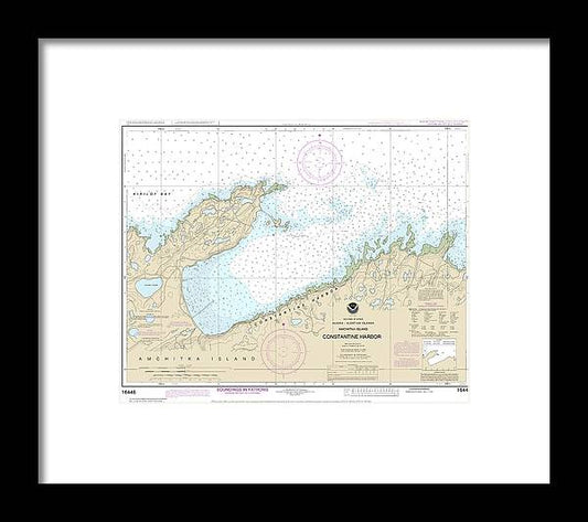 A beuatiful Framed Print of the Nautical Chart-16446 Constantine Harbor, Amchitka Island by SeaKoast