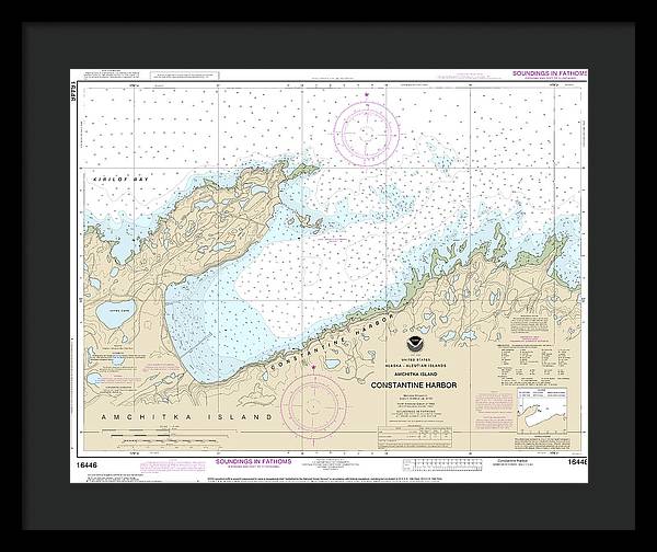 Nautical Chart-16446 Constantine Harbor, Amchitka Island - Framed Print