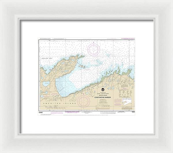 Nautical Chart-16446 Constantine Harbor, Amchitka Island - Framed Print