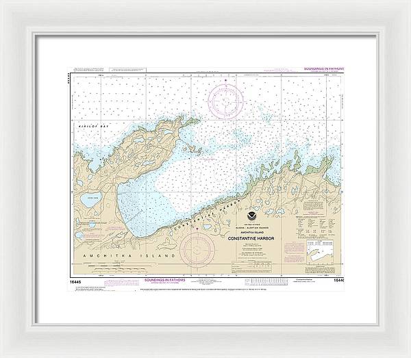 Nautical Chart-16446 Constantine Harbor, Amchitka Island - Framed Print