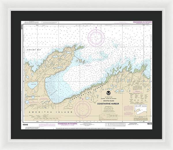 Nautical Chart-16446 Constantine Harbor, Amchitka Island - Framed Print