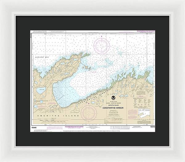 Nautical Chart-16446 Constantine Harbor, Amchitka Island - Framed Print