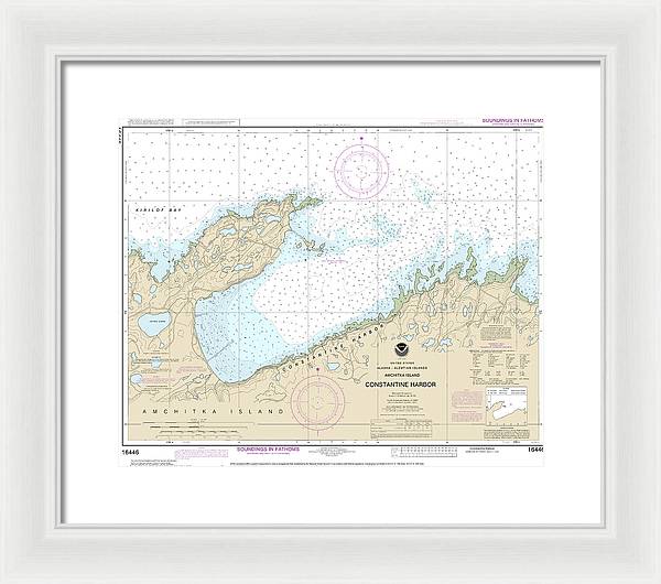 Nautical Chart-16446 Constantine Harbor, Amchitka Island - Framed Print