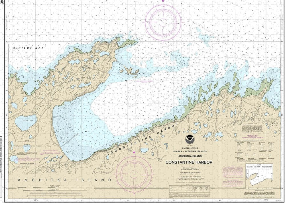 Nautical Chart-16446 Constantine Harbor, Amchitka Island - Puzzle