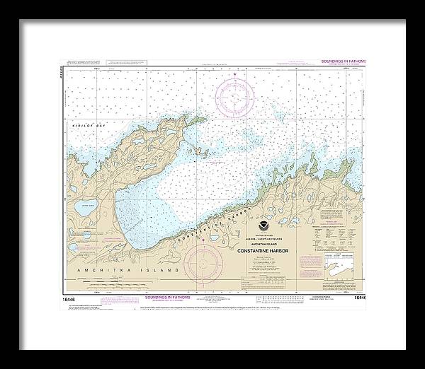 Nautical Chart-16446 Constantine Harbor, Amchitka Island - Framed Print