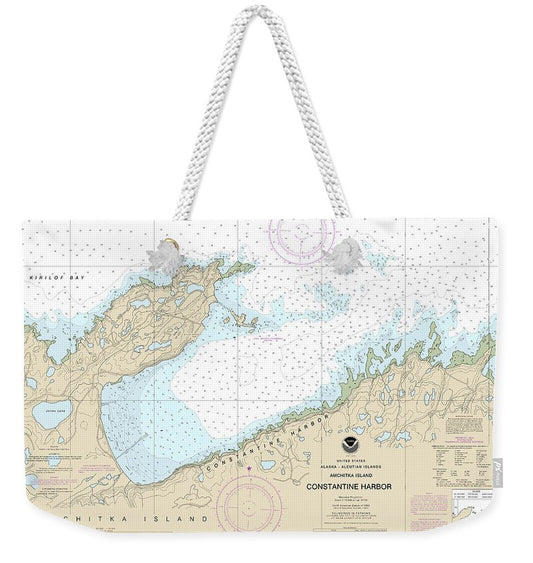 Nautical Chart-16446 Constantine Harbor, Amchitka Island - Weekender Tote Bag