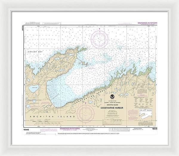 Nautical Chart-16446 Constantine Harbor, Amchitka Island - Framed Print