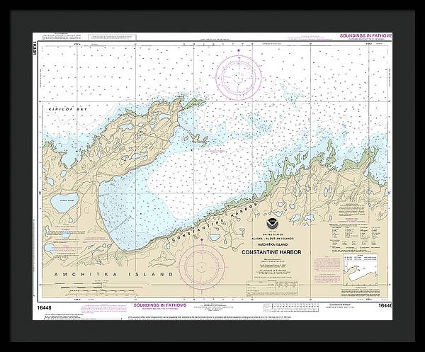 Nautical Chart-16446 Constantine Harbor, Amchitka Island - Framed Print