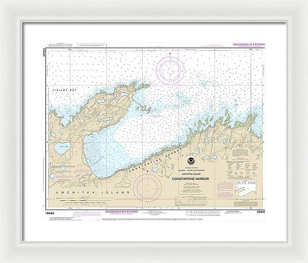 Nautical Chart-16446 Constantine Harbor, Amchitka Island - Framed Print