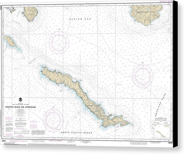 Nautical Chart-16450 Amchitka Island-approaches - Canvas Print