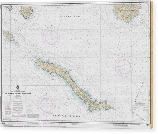 Nautical Chart-16450 Amchitka Island-Approaches Wood Print