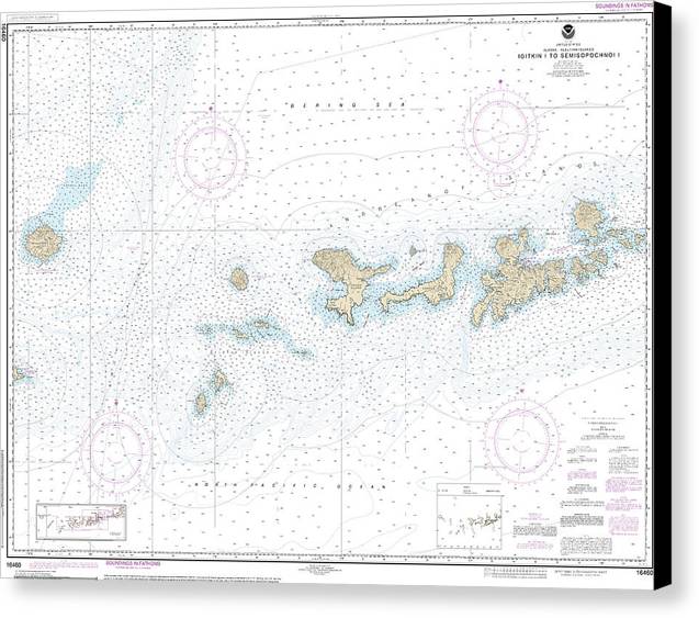 Nautical Chart-16460 Igitkin Ls-semisopochnoi Island - Canvas Print