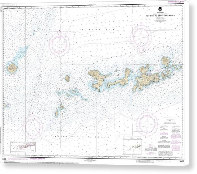 Nautical Chart-16460 Igitkin Ls-semisopochnoi Island - Canvas Print