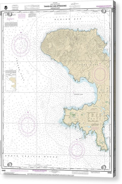 Nautical Chart-16462 Andrenof Islands Tanga Bay-approaches - Acrylic Print