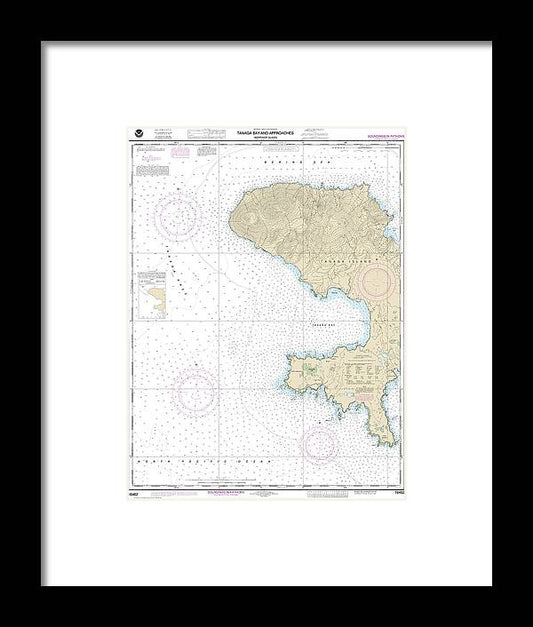 Nautical Chart-16462 Andrenof Islands Tanga Bay-approaches - Framed Print