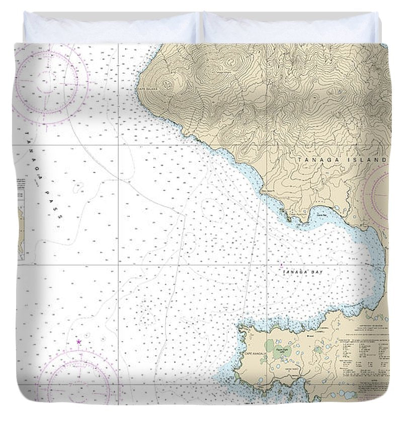 Nautical Chart 16462 Andrenof Islands Tanga Bay Approaches Duvet Cover