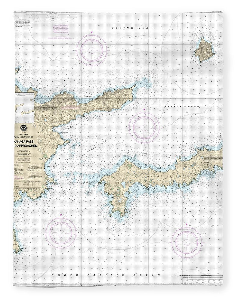 Nautical Chart-16463 Kanaga Pass-approaches - Blanket