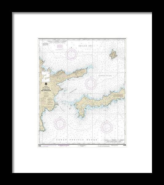 A beuatiful Framed Print of the Nautical Chart-16463 Kanaga Pass-Approaches by SeaKoast