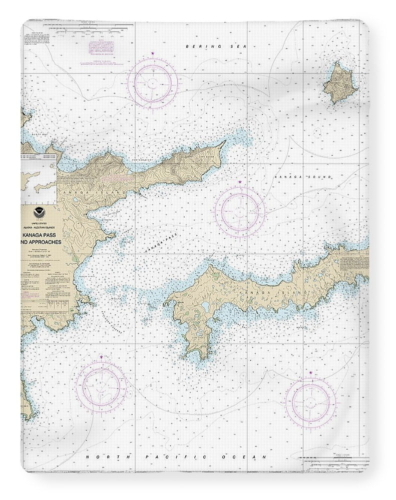 Nautical Chart-16463 Kanaga Pass-approaches - Blanket