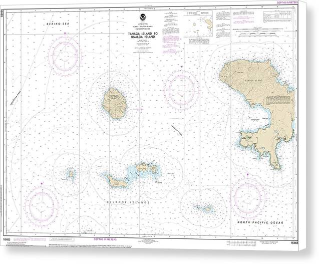 Nautical Chart-16465 Tanaga Island-unalga Island - Canvas Print