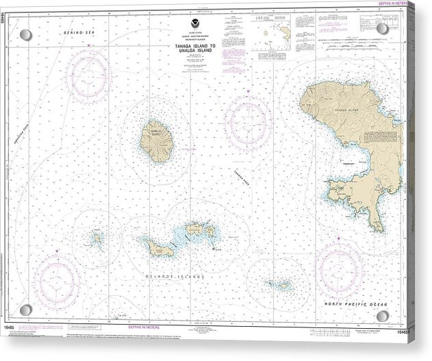 Nautical Chart-16465 Tanaga Island-unalga Island - Acrylic Print