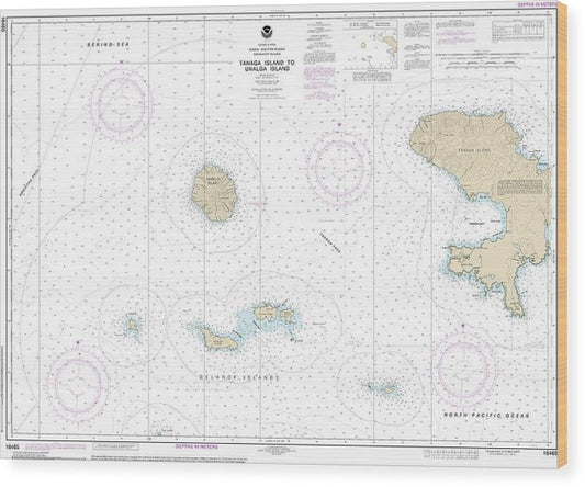 Nautical Chart-16465 Tanaga Island-Unalga Island Wood Print
