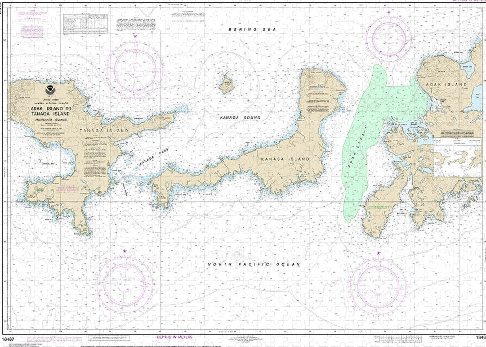 Nautical Chart-16467 Adak Island-tanaga Island - Puzzle