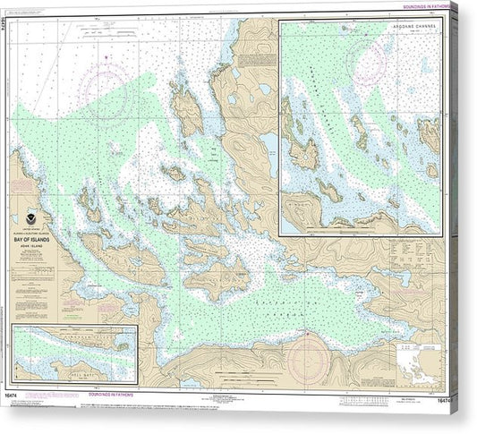Nautical Chart-16474 Bay-Islands, Aranne Channel, Hell Gate  Acrylic Print