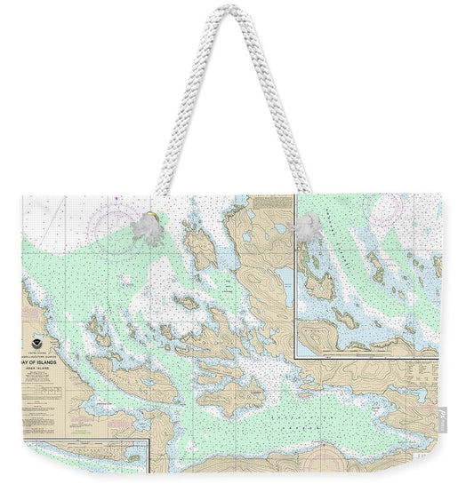 Nautical Chart-16474 Bay-islands, Aranne Channel, Hell Gate - Weekender Tote Bag