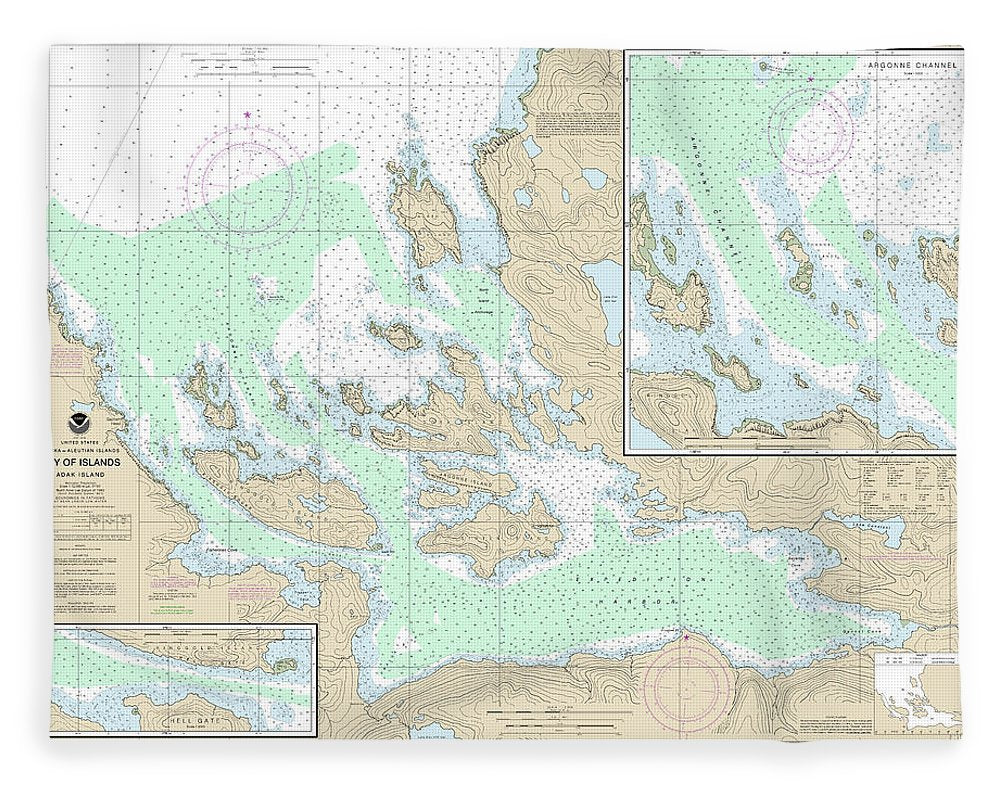 Nautical Chart-16474 Bay-islands, Aranne Channel, Hell Gate - Blanket