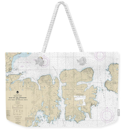 Nautical Chart-16475 Kuluk Bay-approaches, Including Little Tanaga-kagalaska Strs - Weekender Tote Bag