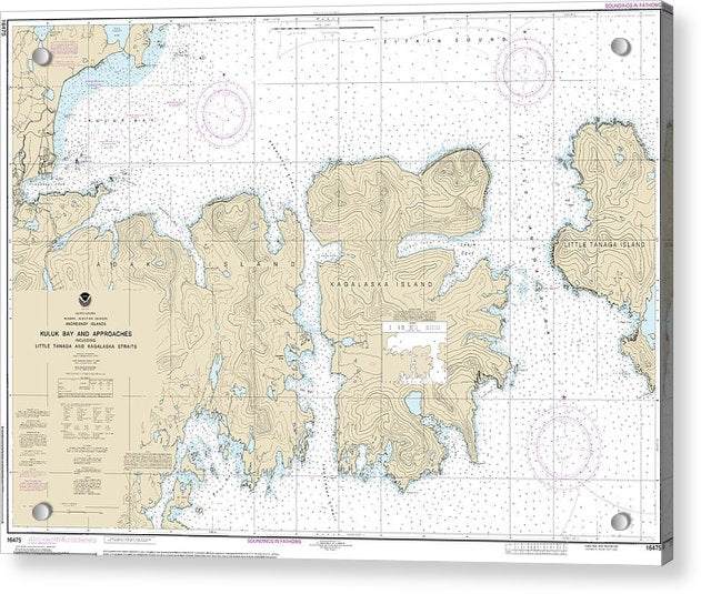 Nautical Chart-16475 Kuluk Bay-approaches, Including Little Tanaga-kagalaska Strs - Acrylic Print
