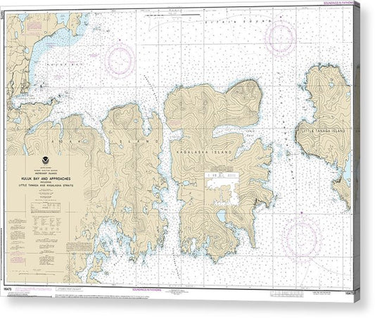 Nautical Chart-16475 Kuluk Bay-Approaches, Including Little Tanaga-Kagalaska Strs  Acrylic Print